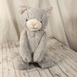 JellyCat Original Bashful Kitty Gray White Cat Plush Stuffie Retired 12" NWT